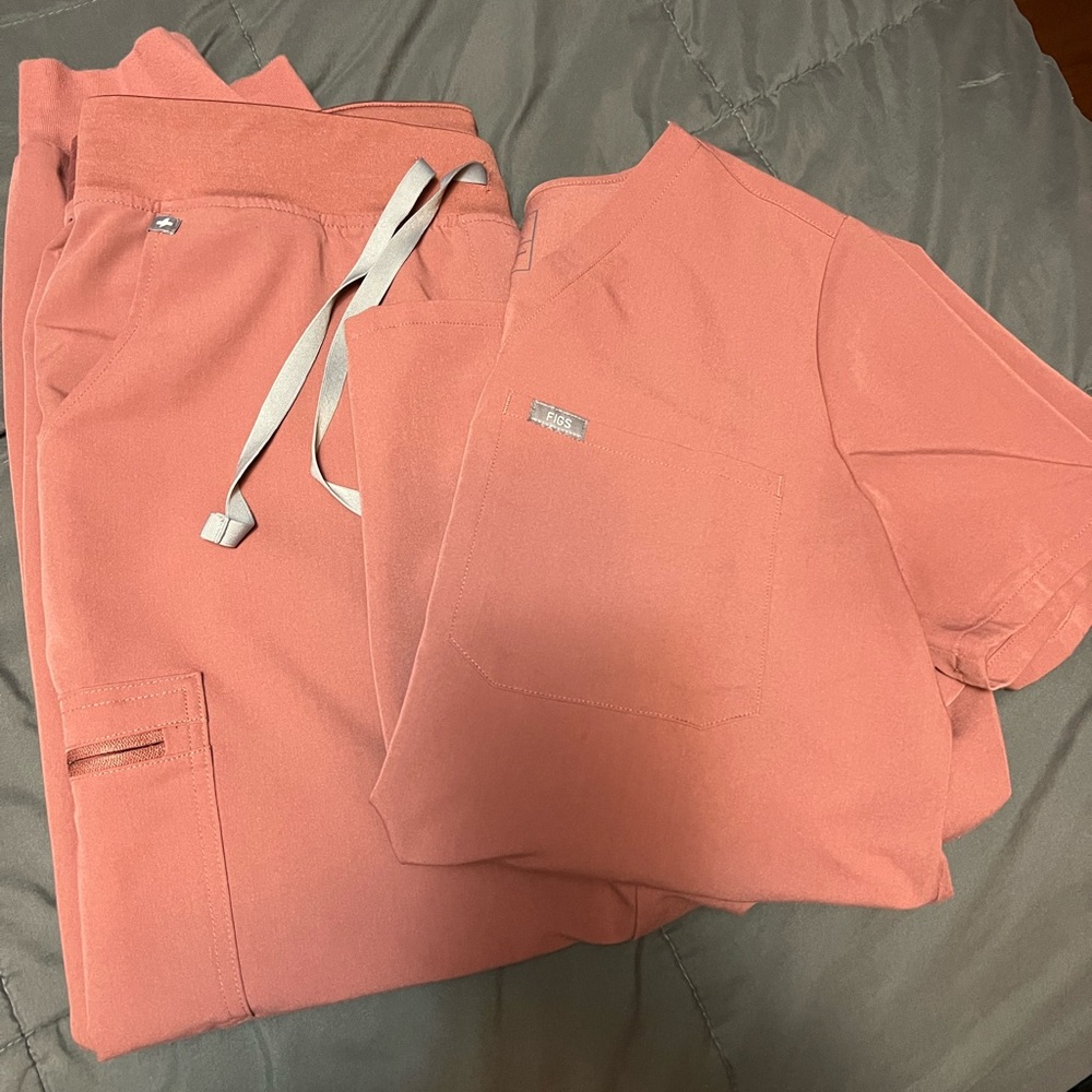 Figs Catarina Top L, Zamora joggers XL- Mauve